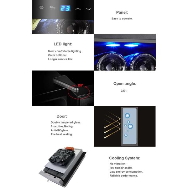 52 Bottles Single Zone Beverage Cooler Refrigerator With High Working Efficiency