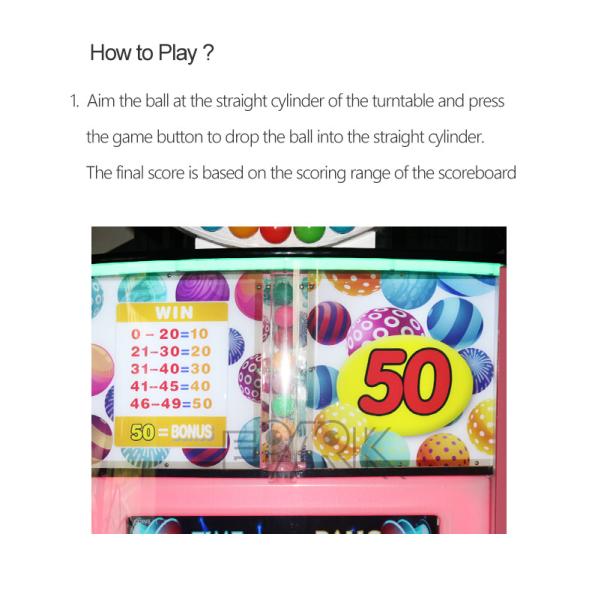 Magic Ball Drop Hole Win Tickets Redemption Game Machine 300W