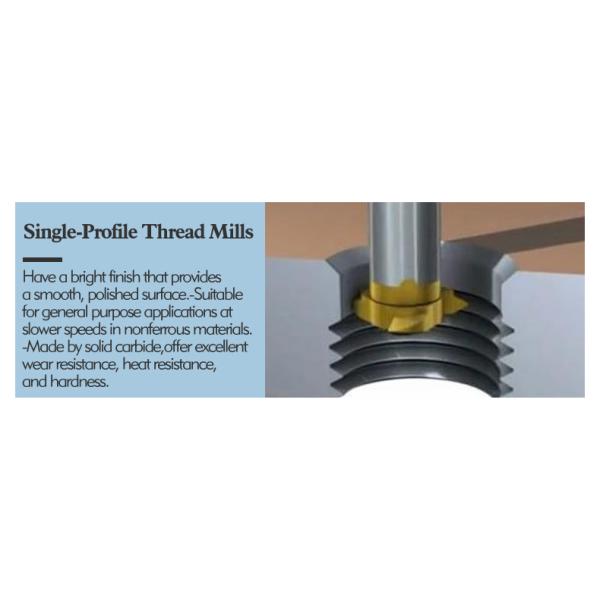 CNC Carbide 4Flutes Thread Milling Cutter Full Teeth Machine End Mill Cutters Thread Mill Cutter 8mm