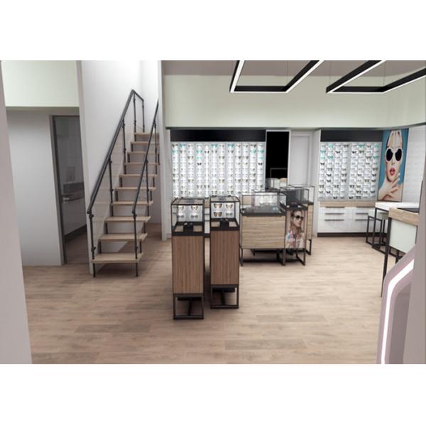 High End Interior Eyeglass Display Cabinets Clearly Visible With Plexiglass Cover