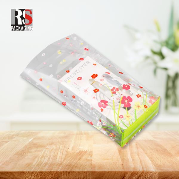Custom Printing Square Bottom Stand Up Plastic Bags For Candy Coffee Tea Packaging