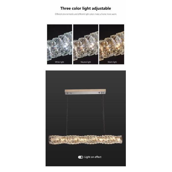 Modern Linear Crystal Chandelier Bar Rectangular Chandelier Customization Dining Pendant Lights