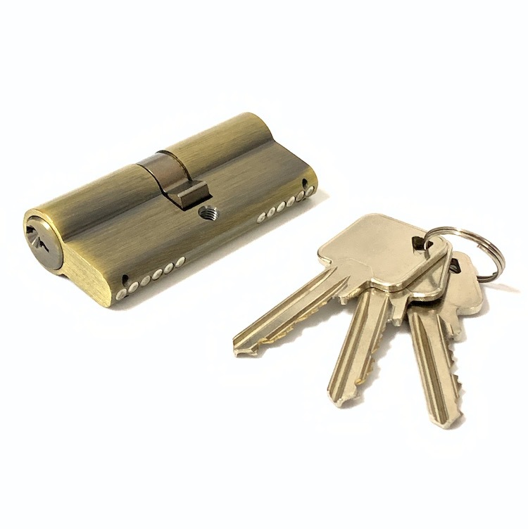 Brass Euro Cylinder Lock 70mm Double Sided Cylinder Lock Customized