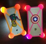 Hot Sale Universal Silicone Phone Case 3D Cartoon LED Flash Light Phone Cover