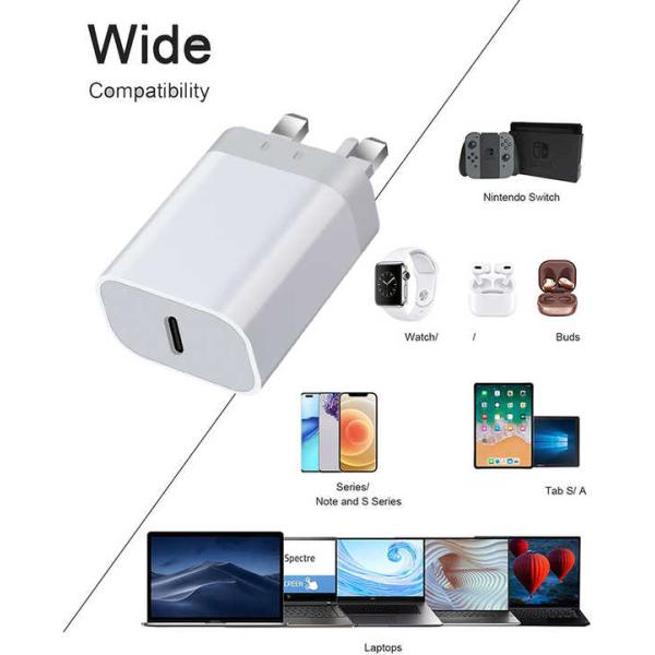 20W Type C Fast Charger with UK Plug for Phones