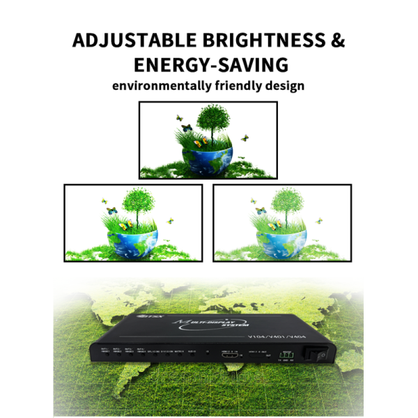 Universal 4K60 Video Wall Controller with 1x4 HDMI Distribution and Remote Control for Multi-Display Tiling