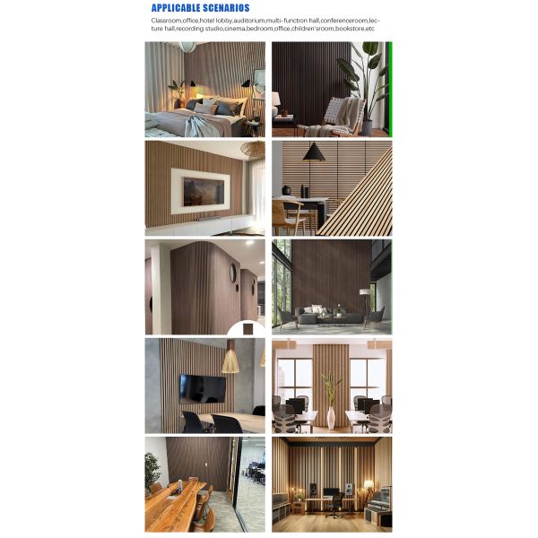Wood Slat Acoustic Panel OEM Production Fire Retardant Veneer Core