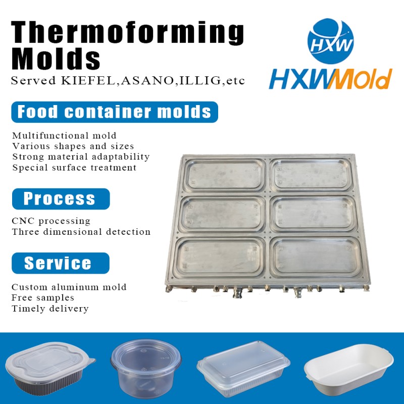 Thermoforming Mold for Rectangular Food Trays with Rapid Cooling Consistent Wall Thickness
