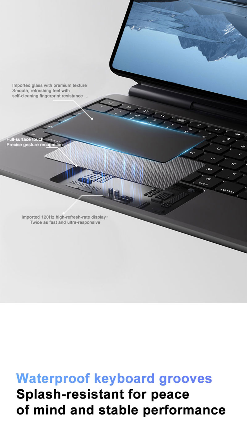 New BT Wireless Aluminum Alloy Slim Full Size Magic Keyboard Case USB C Interface for iPad (A16) 11" (2025)