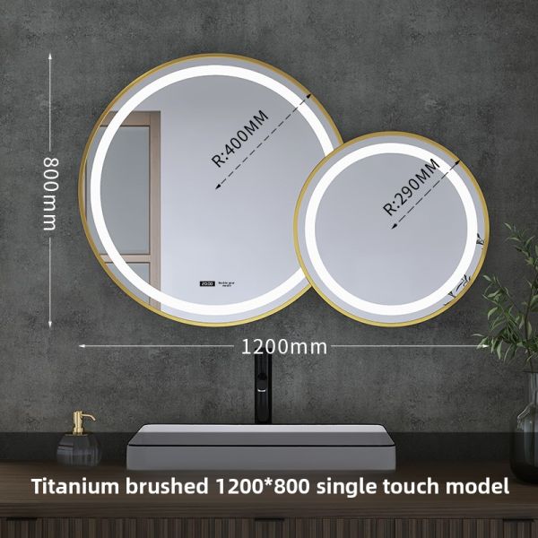 Modern Double Bathroom Parent-Child Mirror Set Large Small Circular Mirrors Touch Switch Irregular Creative Decorative Hanging