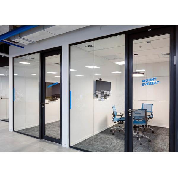 Framed Conference Room Partition Walls Glass Or Solid Wall Support Aluminum Profile