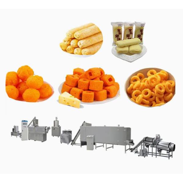 Puffed food extruder Machine / frying snack food processing line