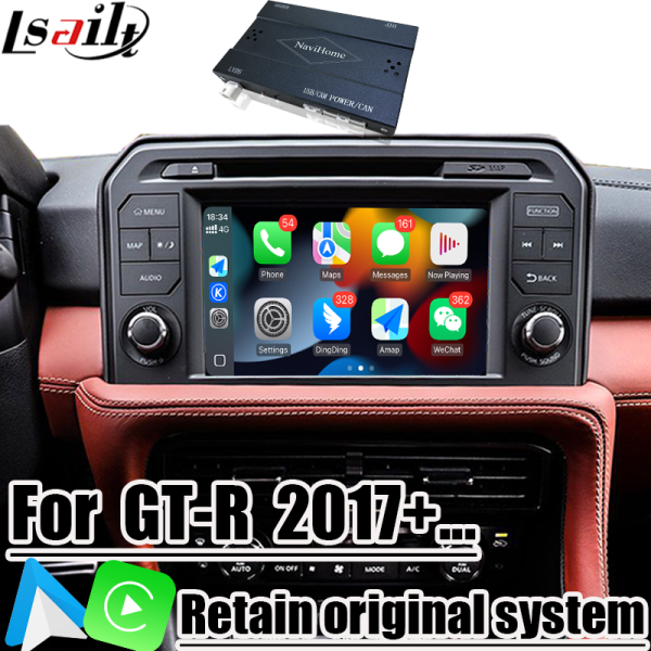 Wireless Apple Carplay Interface for GT-R GTR 2017+ Integrated Android Auto, Bluetooth, WiFi, YouTube Music