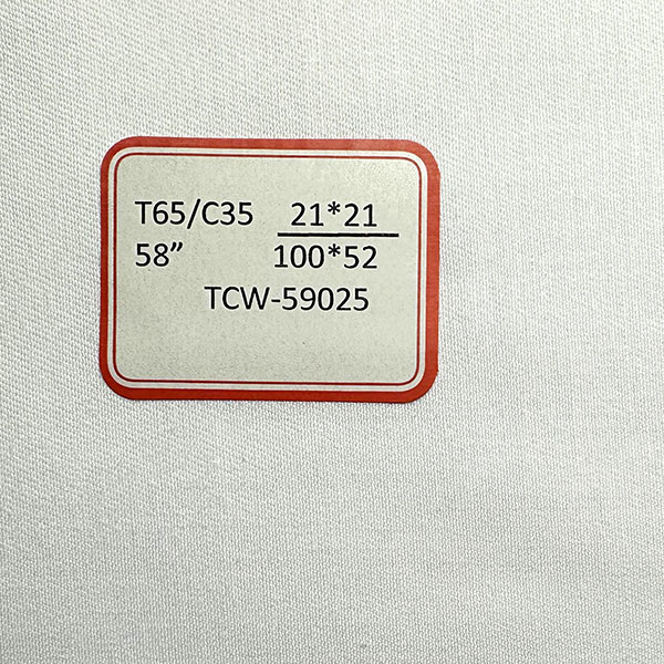 Bleached 100X52 Cotton And Polyester Blend Fabric 21S For School Uniform