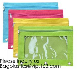 Buy cheap Stationery products Pencil Pouch Pvc Portable Pencil Case For Students,3 Ring Binder Zippered Pencil Pouches with Clear product