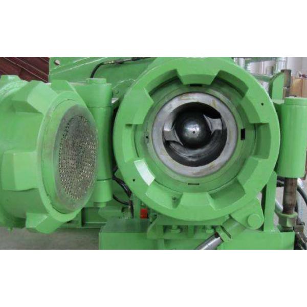 2000kg/Hour Output Twin Screw Feed Rubber Strainer With Cooling System And Mold Temperature Controller Two Roller Force Feeder