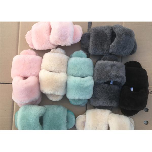 Real Open Toe Sheep Wool Slippers