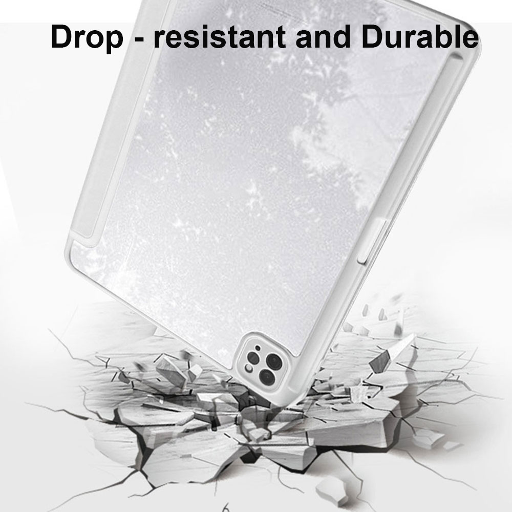 Laudtec Smart Stand PU Leather Case with Soft TPU PC Transparent Back Cover Auto Sleep/Wake for iPad Air 13 2025