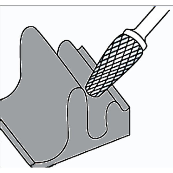 SF-5ZML6 Precision Extended Shank Rotary Burr with Diamond Cut for Deep Mold Cavities - 175mm Overall Length