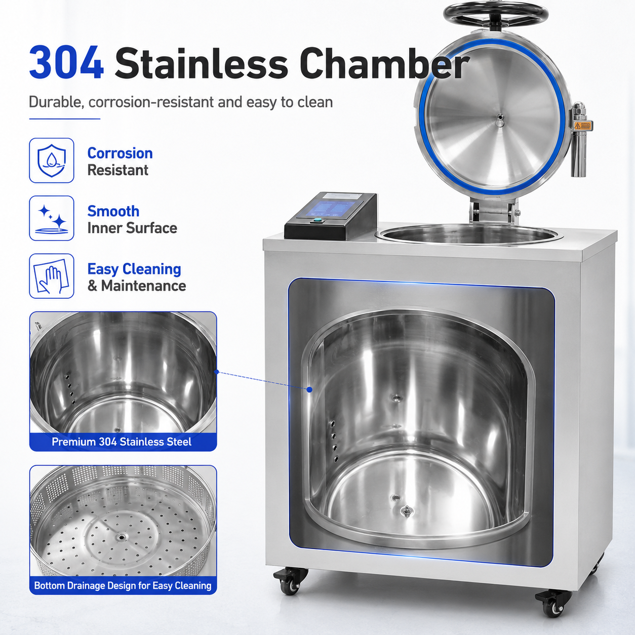CenLee Laboratory Automatic Control Three-Cycle Pulsating Vacuum Microcomputer 35L-100L Vertical Steam Sterilizer