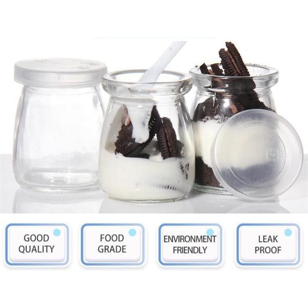 Wide Mouth Yogurt Glass Pudding Jars With Lids 100ml 150ml
