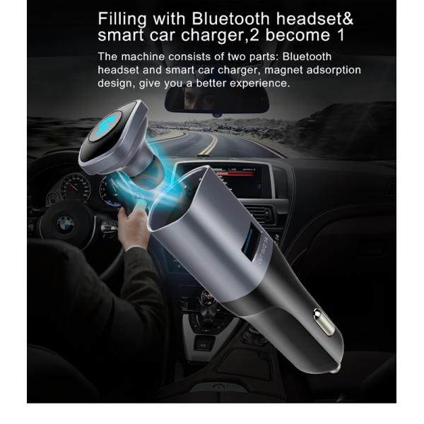 Two Way Plug Bluetooth USB Car Charger Handsfree Car Kit Bluetooth Headset