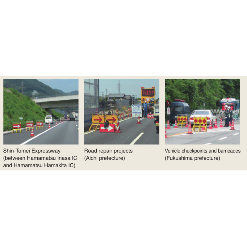 Portable vehicle barrier deployed in real-world road construction scenario