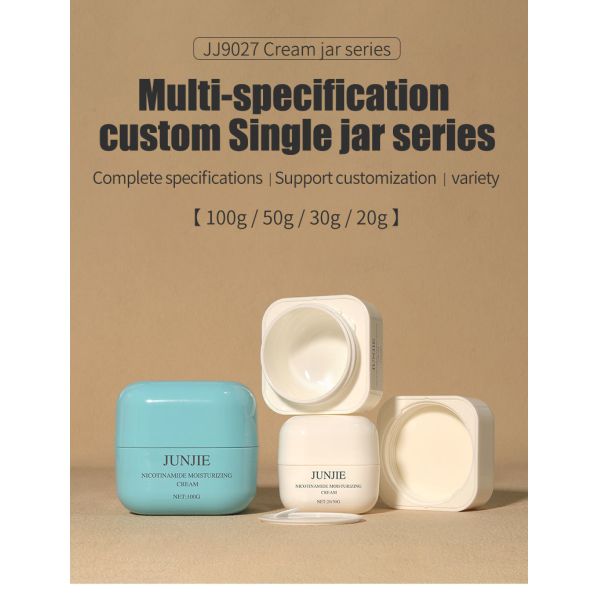 Square Double Layer PP Plastic Jar with Lid 50g 30g Empty Cosmetic Jars for Lotion Cream Scrub Eye Cream Lipstick
