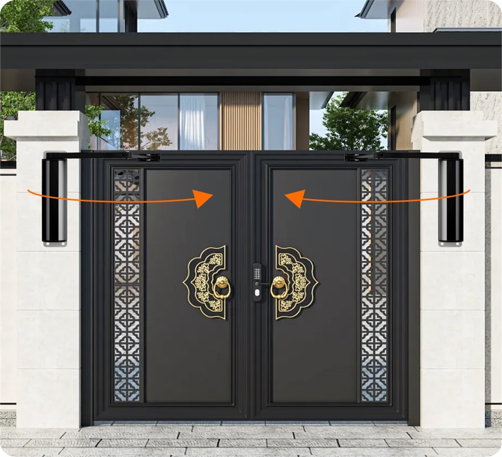 24V Light Duty Articulated Arm Swing Gate Opener with Access Control Interface and Anti-Pinch Protection