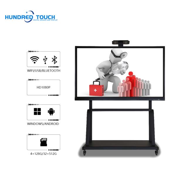 450cd/m2 Smart Interactive Whiteboard Android Windows OS PCAP Capacitive Touch Kiosk