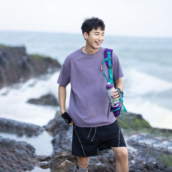Summer Cool Breathable Moisture Wicking Quick Dry Antibacterial Solid Color Running Sports Couple Short Sleeve T-Shirt
