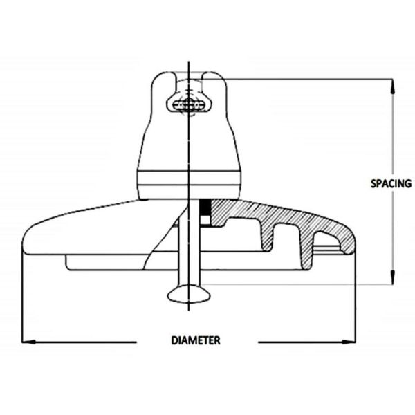U70BS High Voltage Insulator 70 Kn Disc Insulator With 255mm Diameter