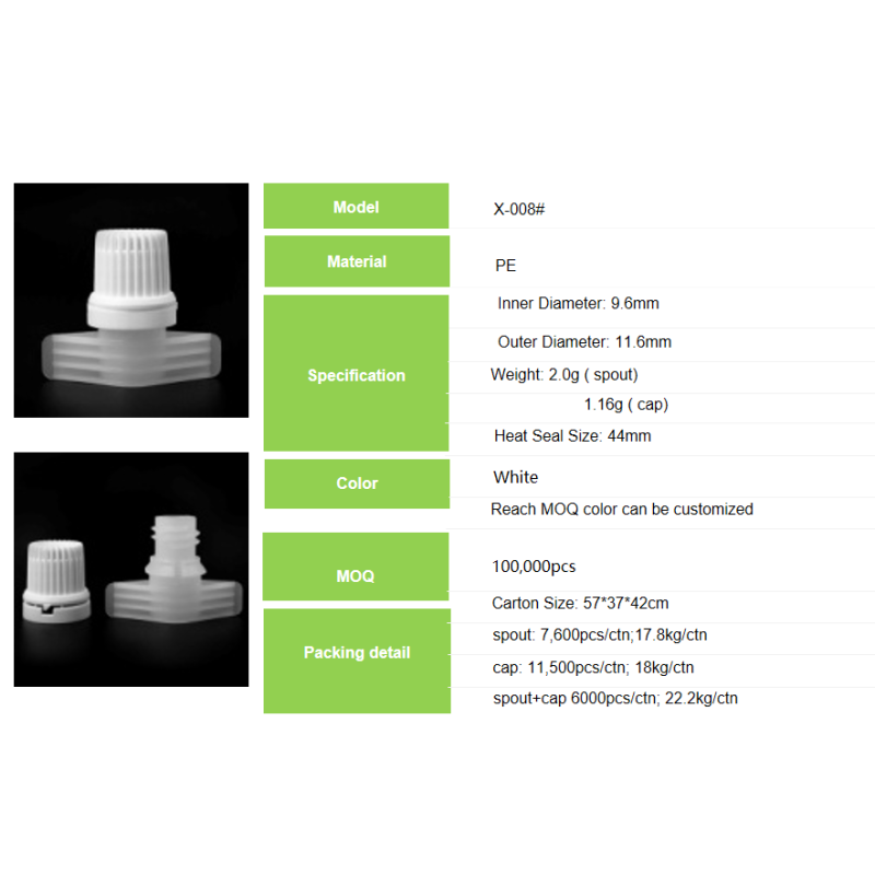 New Raw Material PE Spout Cap | High Precision Injection Molding Plastic Doypack Spout Cap For Laundry Detergent Bag Packaging