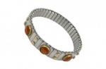 Health stainless steel magnetic bracelet, gold plating in stone edge with color