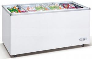 Buy cheap 550L Commercial Chest Freezer With Top Open Sliding Two Flat Glass Door product