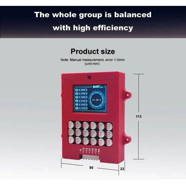 6S 5A LTO car audio battery Active Balancer Equalizer with LCD screen