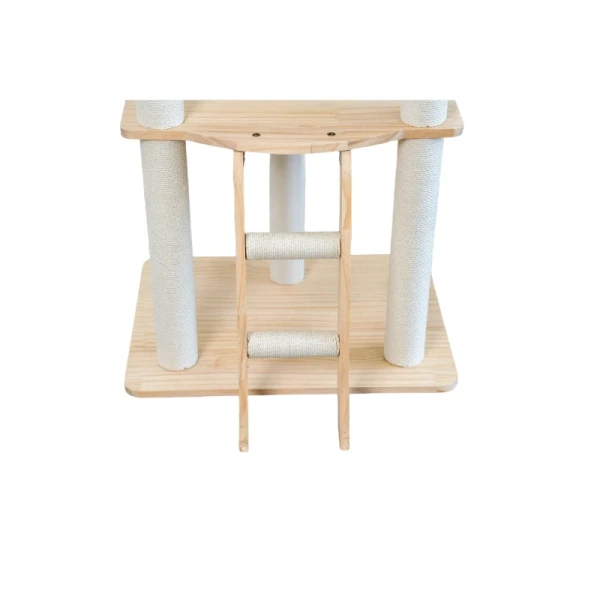 Luxury Solid Wood Multi-Level Cat Tower with Sisal Scratching Post Premium Pet Condos Large Christmas Toy Cat Climbing Frame