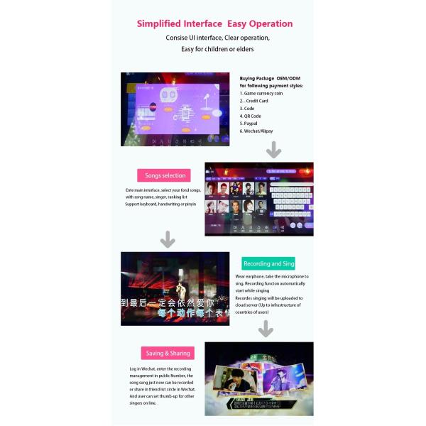 Coin Pusher Mini KTV Booth Karaoke Machine With Screen For Mall / Street / Park