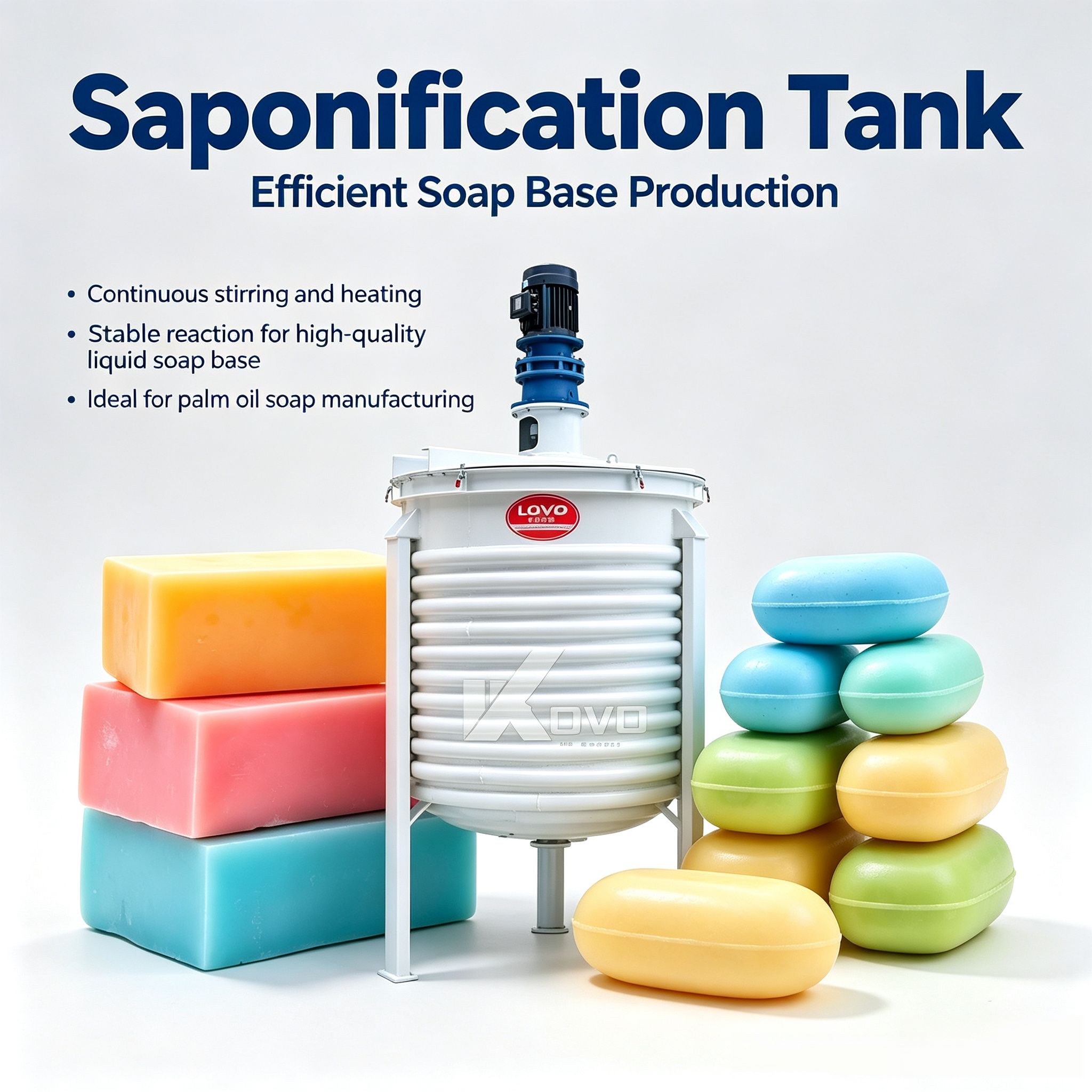 External Coil Steam Heating Soap Saponification Mixer – Complete with Agitation System