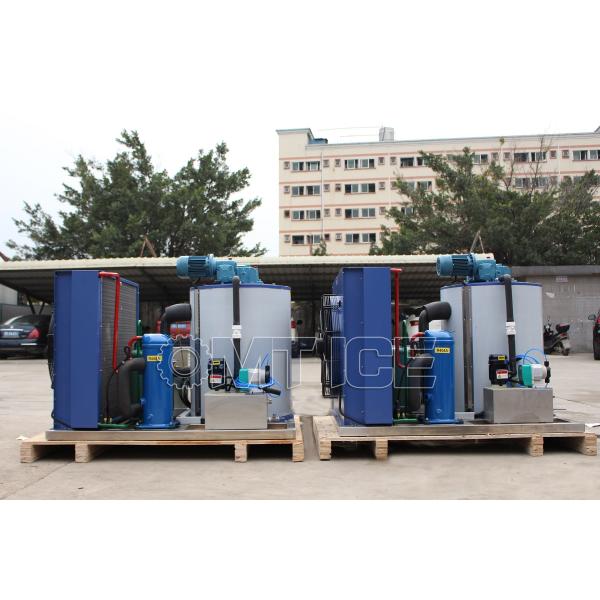 400kg Commercial Ice Flaker Machine With Ice Storage Bin And Siemens PLC Control System