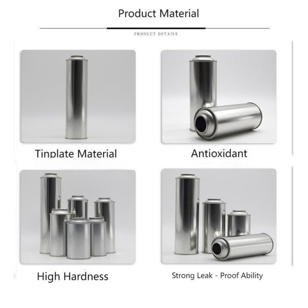 Chemical Customized Empty Aerosol Cans Refillable Tinplate Package for Industrial Use