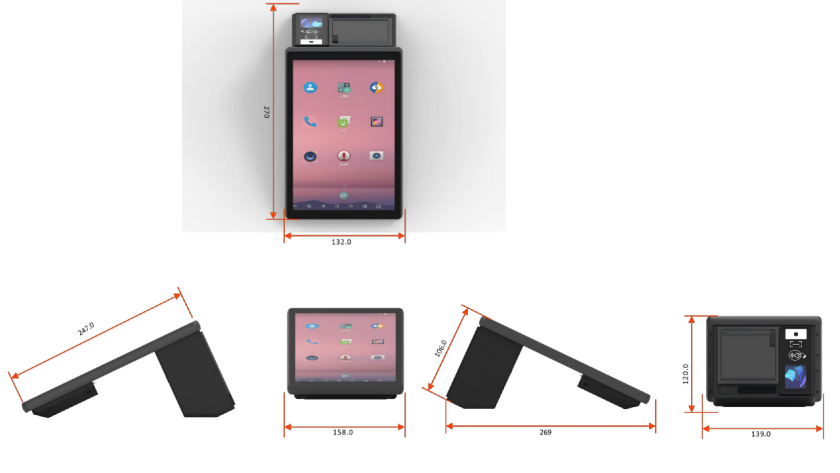 Smart POS Terminal Android 13 All In One POS Checkout System With Printer NFC