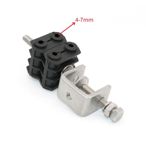 6 Cable Capacity Customized Single hole three way power cable feeder clamp Fiber Optic for 1 Time