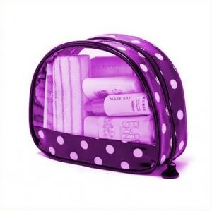 Buy cheap Printed Transparent Waterproof Purple Pvc Makeup Bags For Travelers product