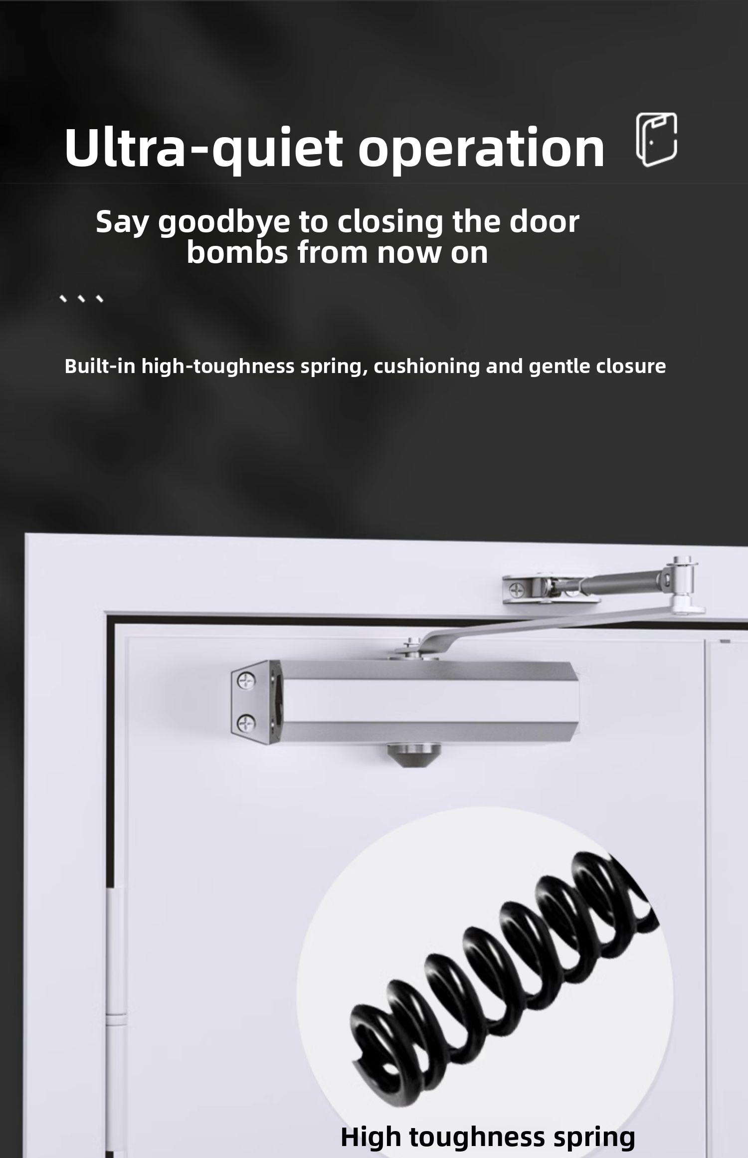 Modern Design Aluminum Hydraulic Buffer Automatic Silent Spring Heavy-Duty Fire Door Closer Adjustable Speed 55-100kg Capacity