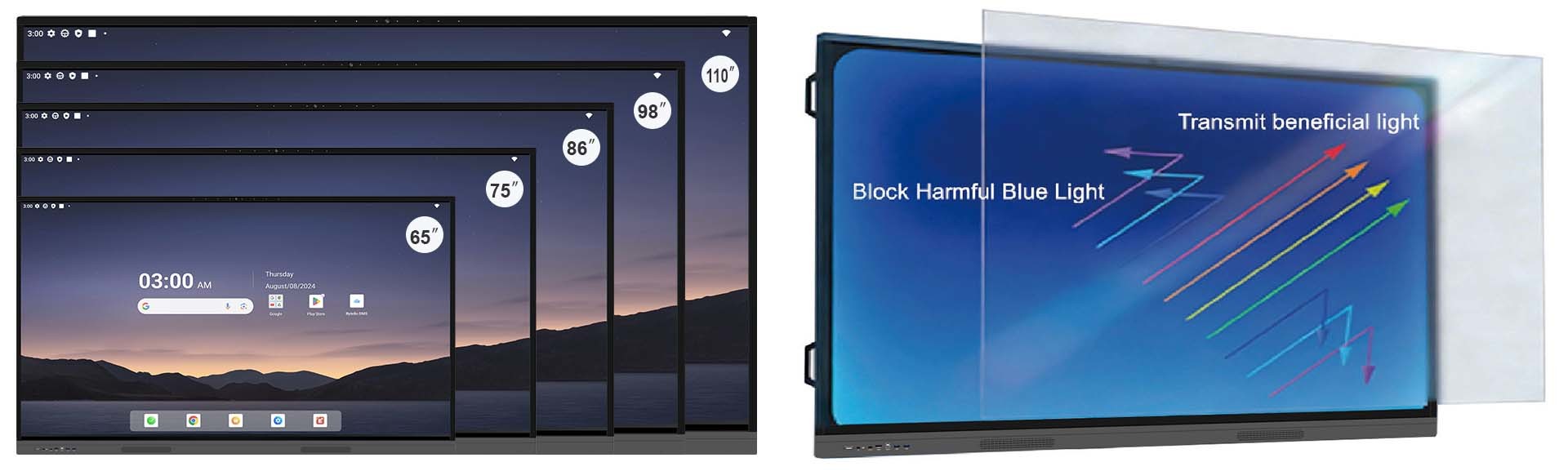 AI Education Board 86 Inch ETTO Future-Ready 4K IR Interactive Display GMS Certified with Eye Care for School Campus