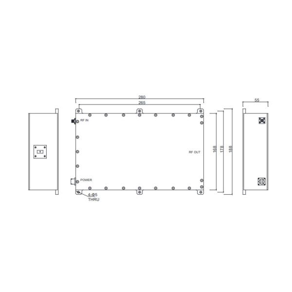 40 - 43GHz LNA Amplifier Narrow Band 40 W Low Noise amplifier for radio astronomy applications