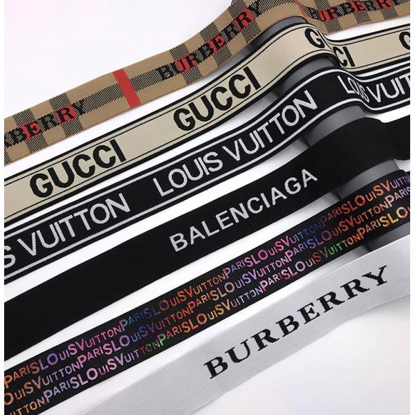 Printed logo customization nylon jacquard ribbon for underwear waistband elastic jacquard band