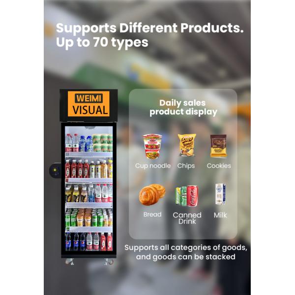 Micron AI Vending Fridge Smart AI Techonology Solution for 24/7 Retail 10000+ AI Vending Machine in Operation