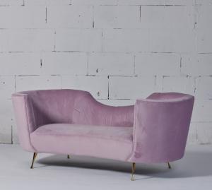 Buy cheap Upholstery Unique Arc Baby Pink Curved Velvet Couch product